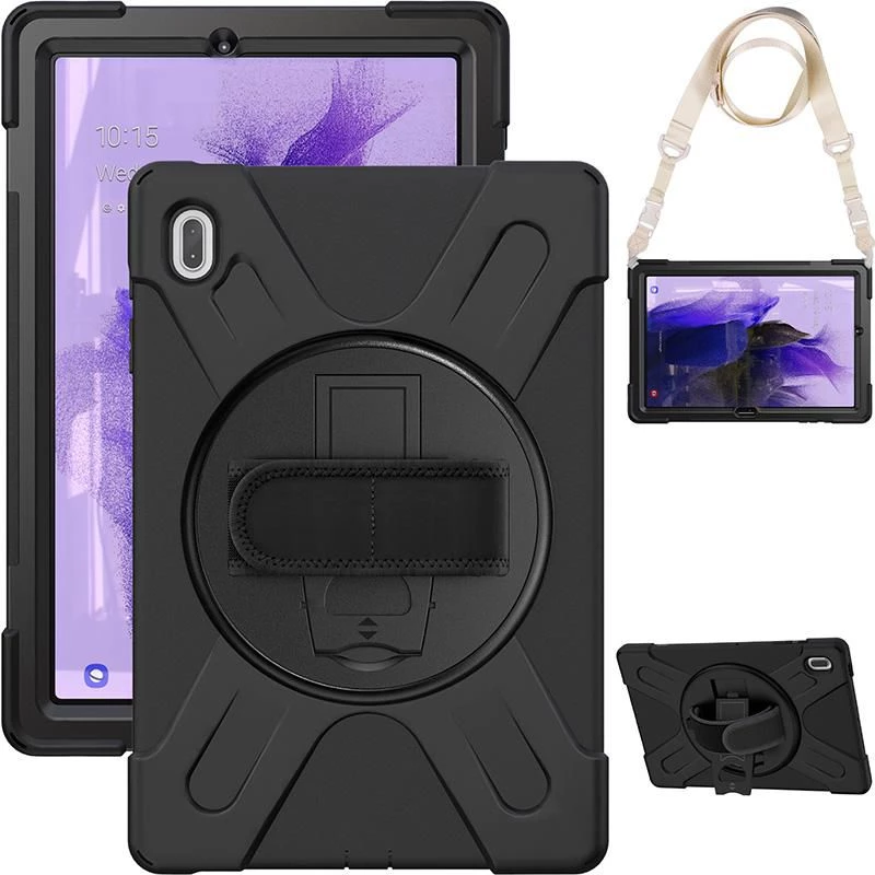 eSTUFF ES681858-BULK AUSTIN πίσω κάλυμμα για Samsung Galaxy Tab S10+/S9+/S9 FE+/S8+/S7+/S7 FE, σιλικόνη/πολυανθρακικό, μαύρο