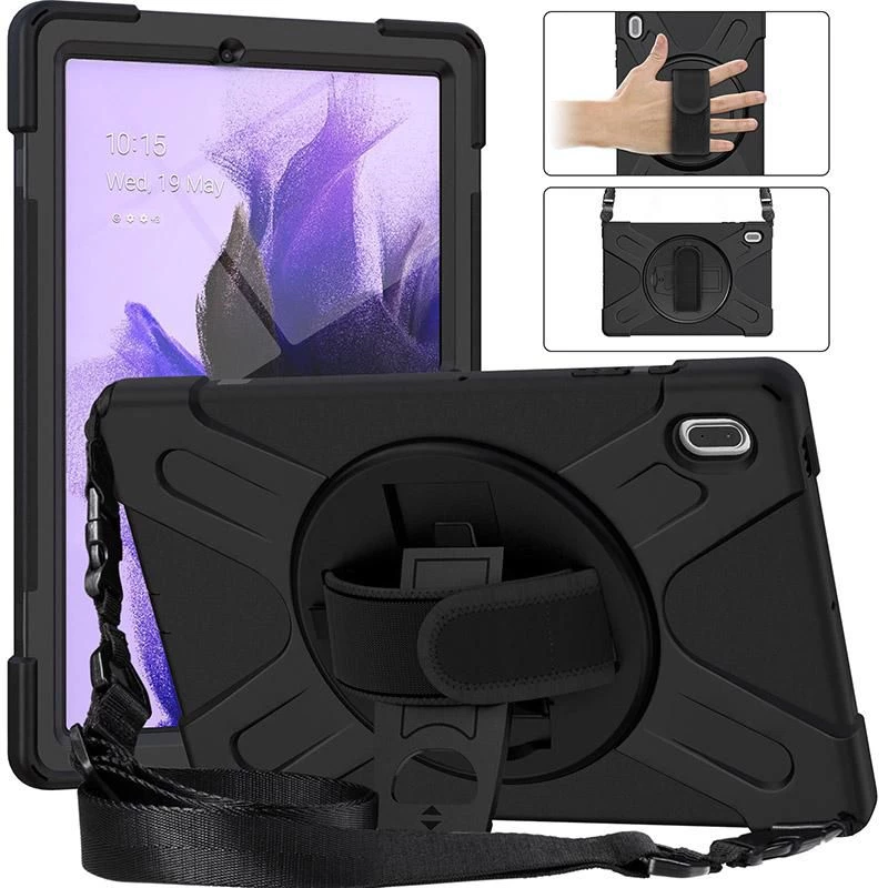 eSTUFF ES681858-BULK AUSTIN πίσω κάλυμμα για Samsung Galaxy Tab S10+/S9+/S9 FE+/S8+/S7+/S7 FE, σιλικόνη/πολυανθρακικό, μαύρο