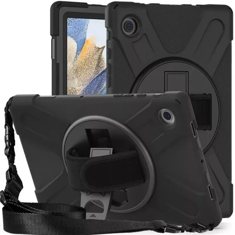 eSTUFF ES683609-BULK CHICAGO πίσω κάλυμμα tablet 26,7 cm (10,5 ίντσες) για Samsung Galaxy Tab A8, σιλικόνη, πολυανθρακικό, με προστατευτικό οθόνης, μαύρο