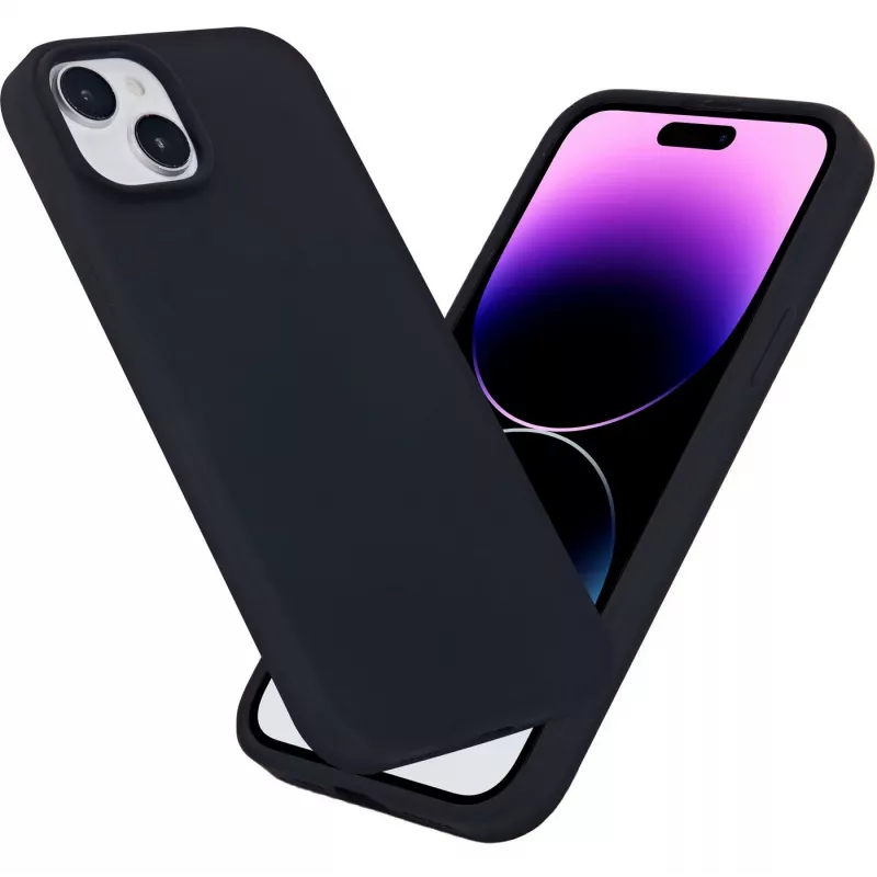eSTUFF Infinite Riga ES67120026-BULK πίσω κάλυμμα κινητού τηλεφώνου για Apple iPhone 15 Plus, συμβατό με MagSafe, σιλικόνη, πολυανθρακικό, μαύρο