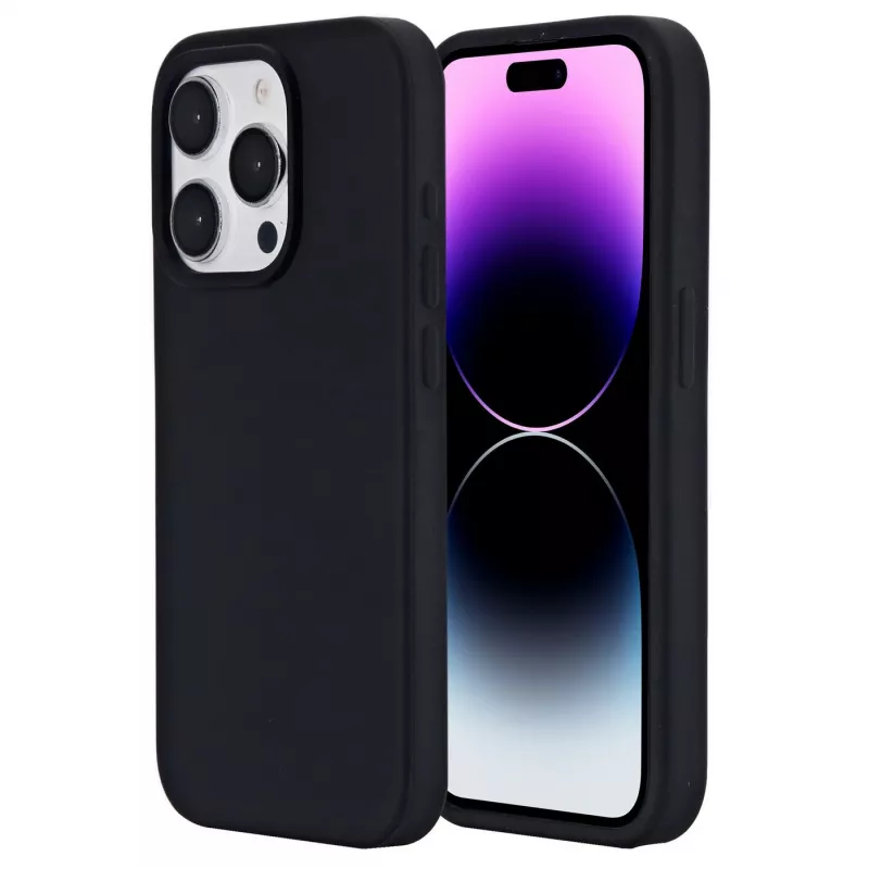 eSTUFF Infinite Riga ES67120027-BULK πίσω κάλυμμα κινητού τηλεφώνου για Apple iPhone 15 Pro, συμβατό με MagSafe, σιλικόνη, πολυανθρακικό, μαύρο