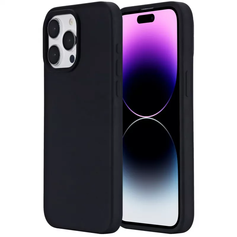 eSTUFF Infinite Riga ES67120028-BULK πίσω κάλυμμα κινητού τηλεφώνου για Apple iPhone 15 Pro Max, συμβατό με MagSafe, σιλικόνη, πολυανθρακικό, μαύρο