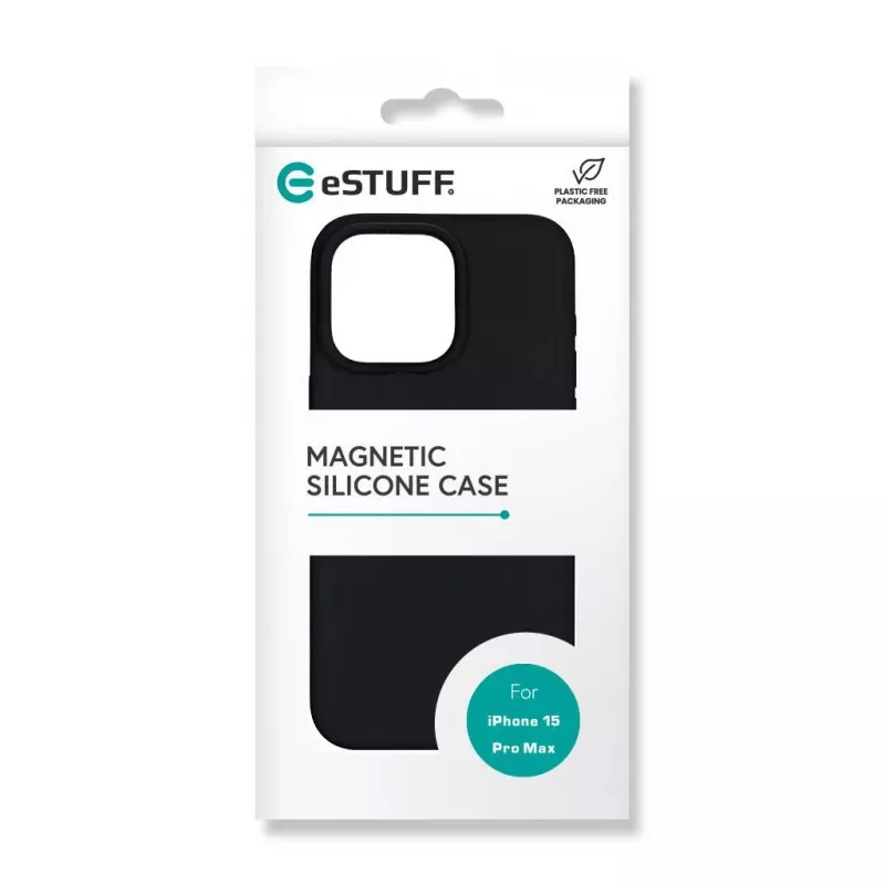 eSTUFF Infinite Rome ES67150028 πίσω κάλυμμα για Apple iPhone 15 Pro Max, μαγνητικό, συμβατό με MagSafe, σιλικόνη/πολυανθρακικό, μαύρο
