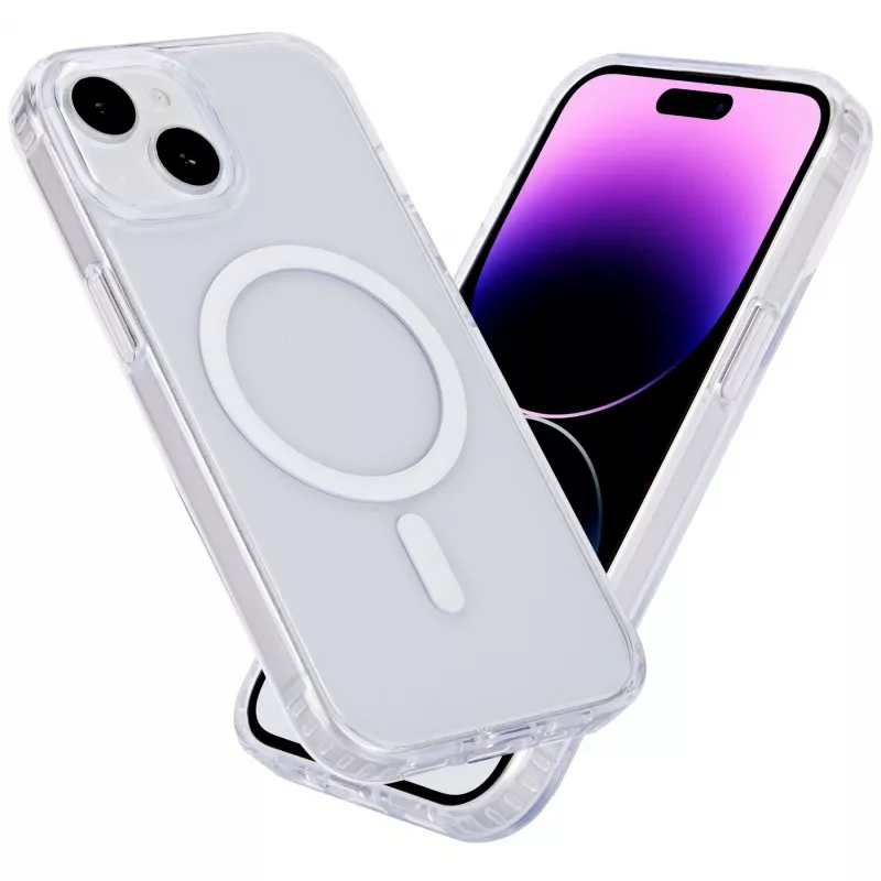 eSTUFF Berlin ES67140026-BULK πίσω κάλυμμα για Apple iPhone 15 Plus, μαγνητικό, συμβατό με MagSafe, πολυανθρακικό/TPU, διαφανές