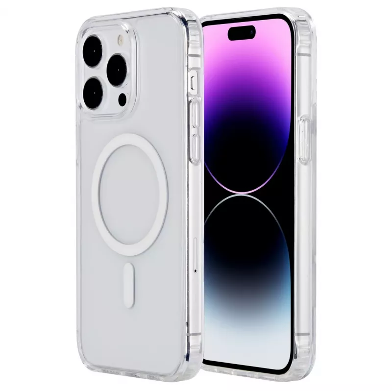 eSTUFF Berlin ES67140027-BULK πίσω κάλυμμα για Apple iPhone 15 Pro, μαγνητικό, συμβατό με MagSafe, πολυανθρακικό/TPU, διαφανές