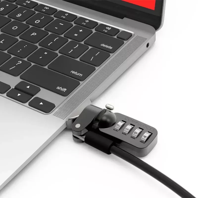 Compulocks Ledge για MacBook Air 13 inch M2 και M3 με κλειδαριά συνδυασμού Ασημί
