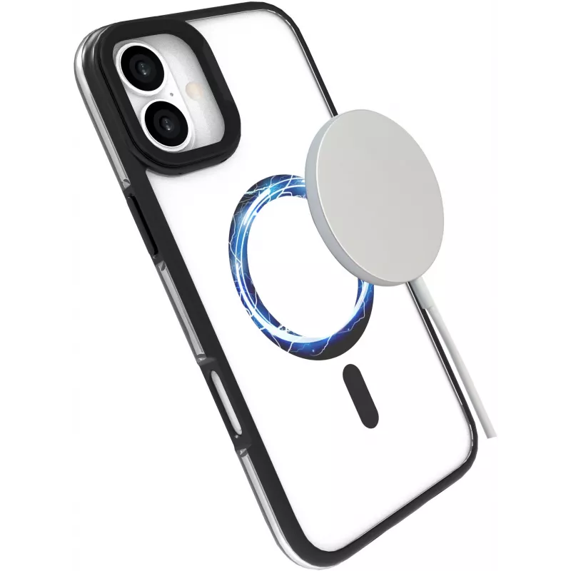 eSTUFF ES67141101 INFINITE HELSINKI μαγνητική θήκη με βάση στήριξης για iPhone 16 Plus, διάφανη, μαύρη