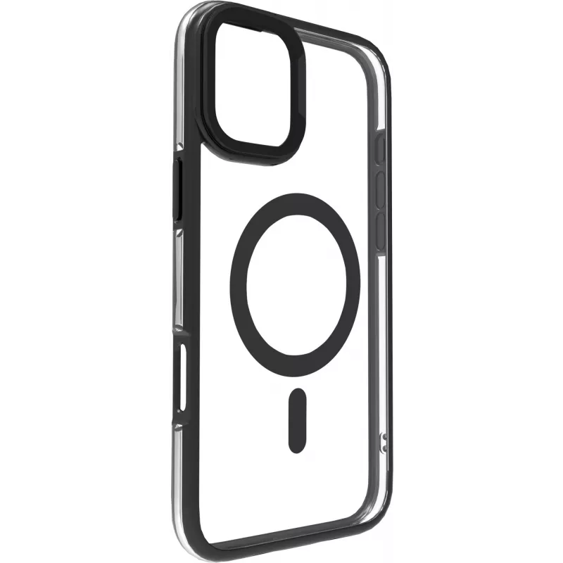 eSTUFF ES67141101 INFINITE HELSINKI μαγνητική θήκη με βάση στήριξης για iPhone 16 Plus, διάφανη, μαύρη