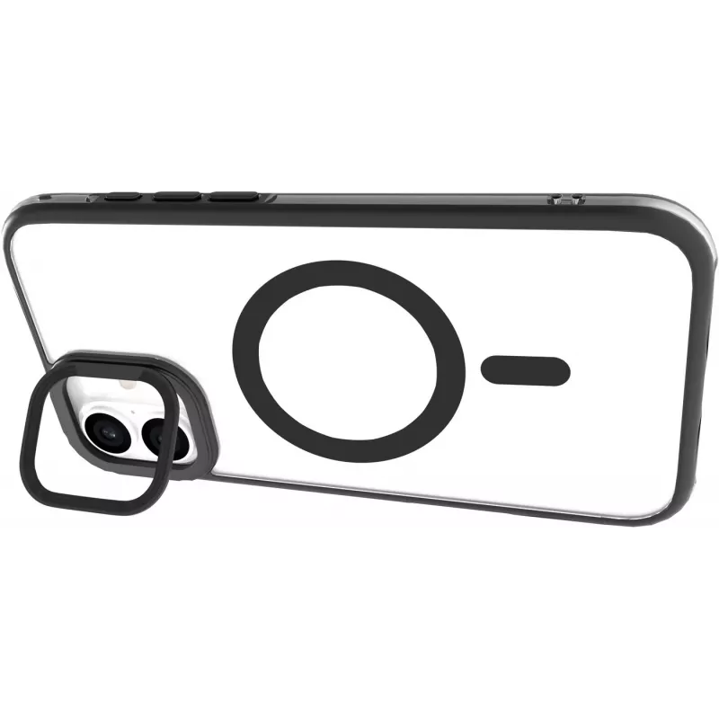 eSTUFF ES67141101 INFINITE HELSINKI μαγνητική θήκη με βάση στήριξης για iPhone 16 Plus, διάφανη, μαύρη