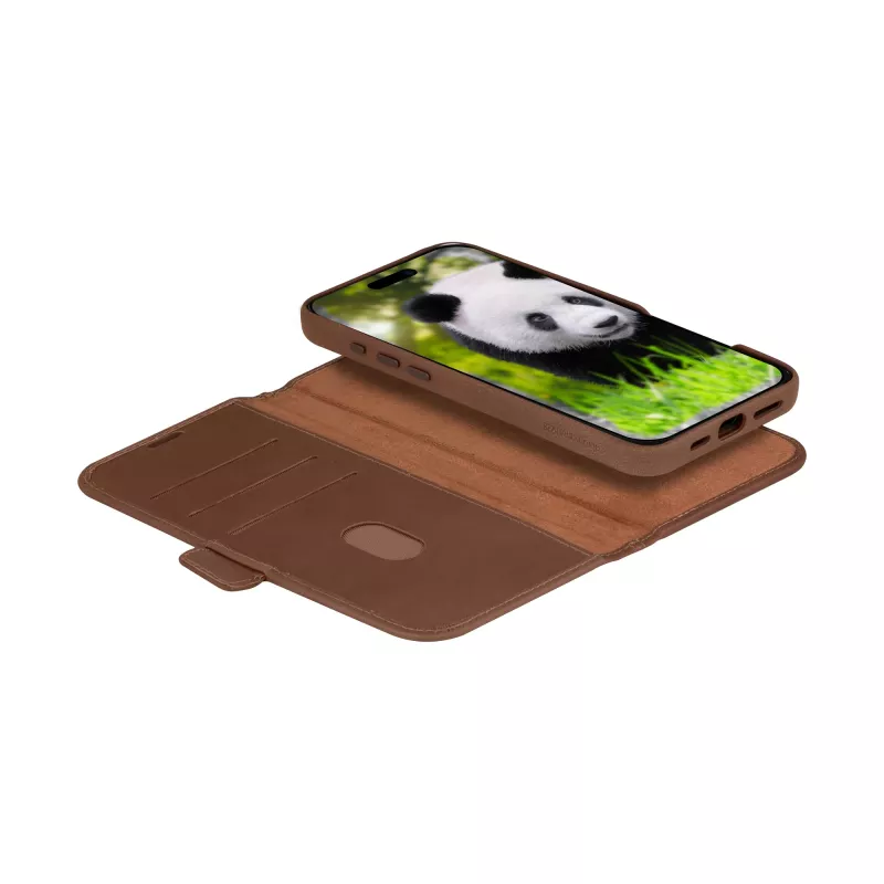 Θήκη με πτερύγιο dbramante1928 Lynge MagSafe iPhone 16 Pro Dark Tan