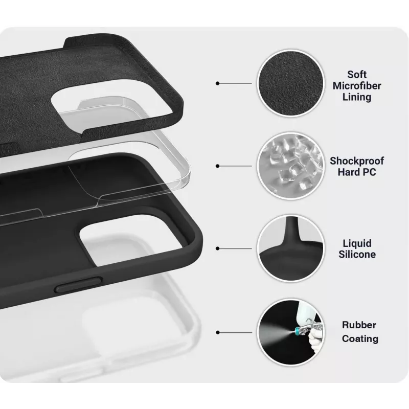 eSTUFF INFINITE GRS ROME ES67150055 μαγνητική θήκη για iPhone 17, σιλικόνης, μαύρη