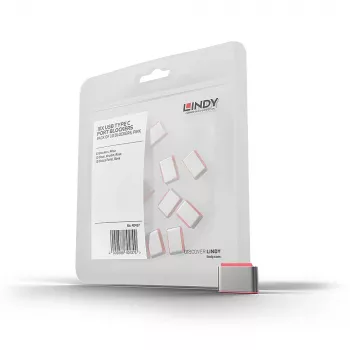 Lindy USB Type C Port Blocker (χωρίς κλειδί) – συσκευασία 10 τεμ., Ροζ