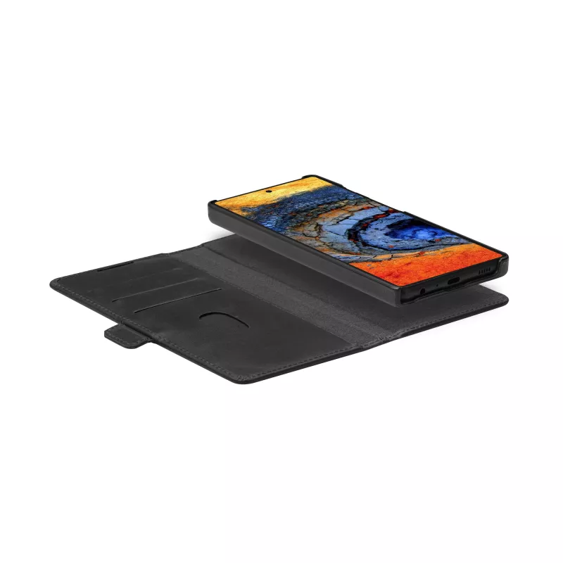 dbramante1928 Lynge LMSUGTBL6470 θήκη με καπάκι για Samsung Galaxy S25 Ultra, δέρμα με κόκκους, μαύρη