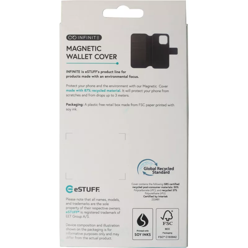 eSTUFF INFINITE MILAN ES67160100 θήκη πορτοφόλι για iPhone 16, μαύρη