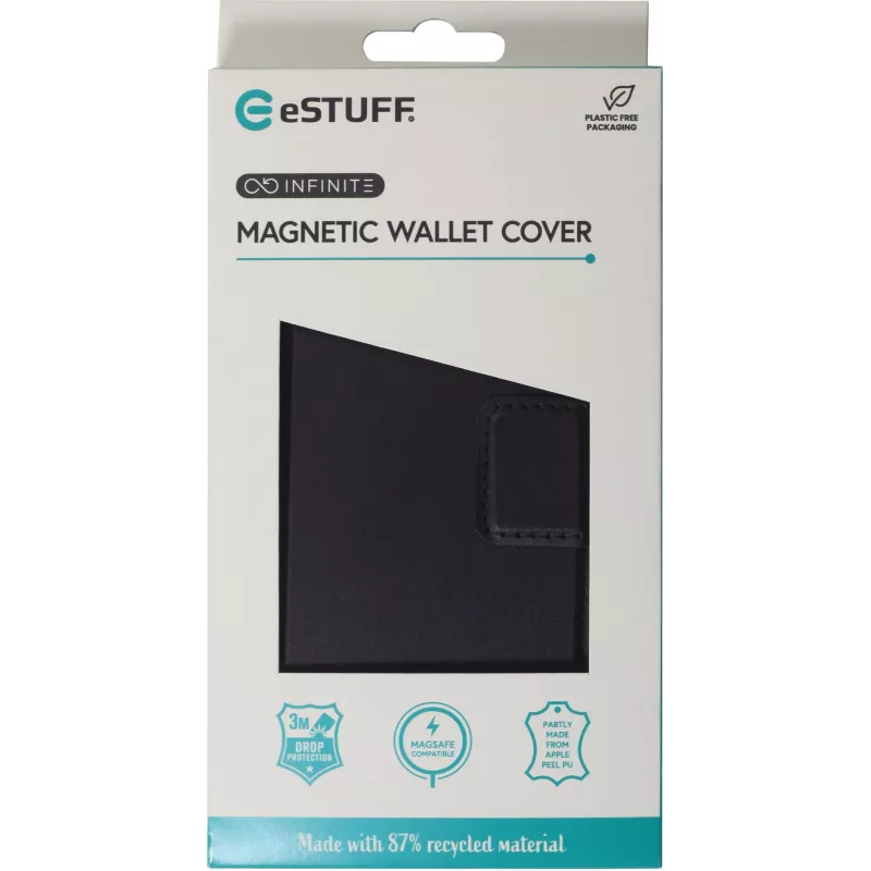 eSTUFF INFINITE MILAN ES67160104 θήκη πορτοφόλι για iPhone 16 Pro, μαύρη