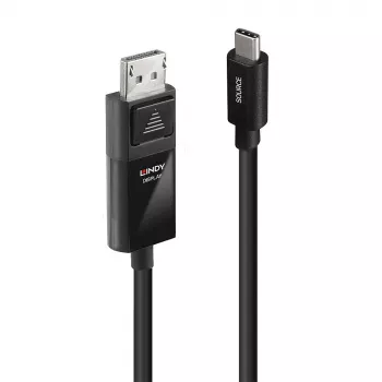 Καλώδιο προσαρμογέα Lindy 3m USB Type-C σε DP 8K60, 3 m, USB Type-C, DisplayPort, αρσενικό, αρσενικό, ευθύ