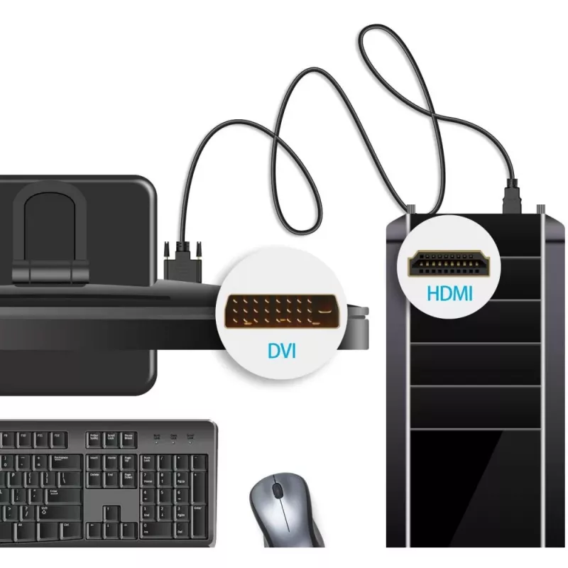 Καλώδιο βίντεο Techly HDMI σε DVI-D M/M 1,8 m ICOC HDMI-D-018