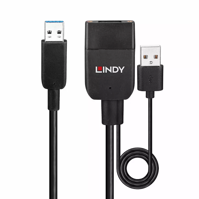 Καλώδιο Lindy 35m Hybrid USB 3.2 Gen 2 Type-A μαύρο ABS