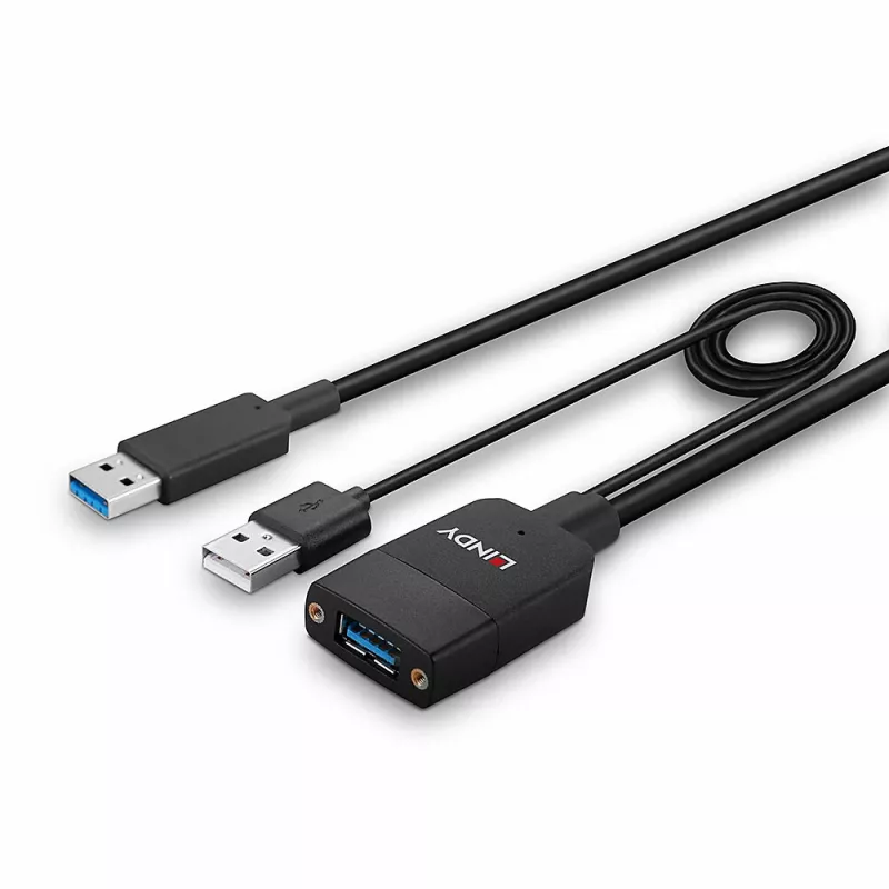 Καλώδιο Lindy 35m Hybrid USB 3.2 Gen 2 Type-A μαύρο ABS