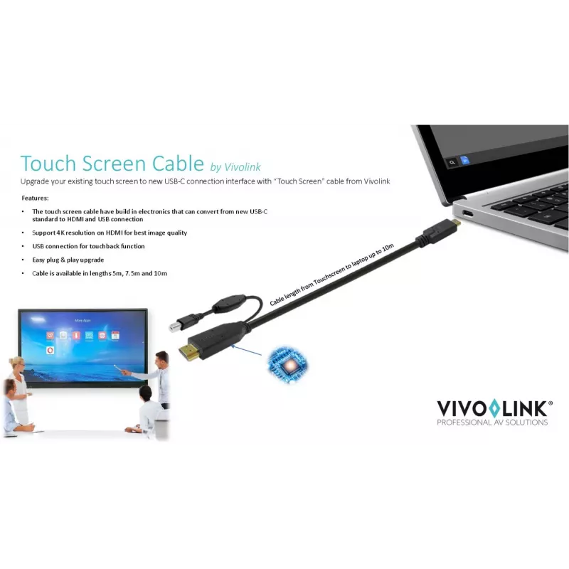 Vivolink PROUSBCHDMIUSBB5 καλώδιο USB USB 3.2 Gen 1 (3.1 Gen 1) 5 m USB C μαύρο