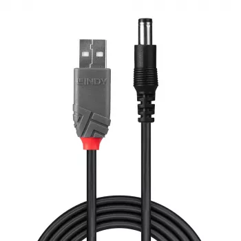 Καλώδιο προσαρμογέα USB-A αρσενικό – DC 5,5/2,1 mm αρσενικό Lindy 70268