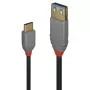 Lindy 0,15 m Καλώδιο προσαρμογέα USB 3.2 Type-C σε A, 10 Gbit/s, Anthra Line