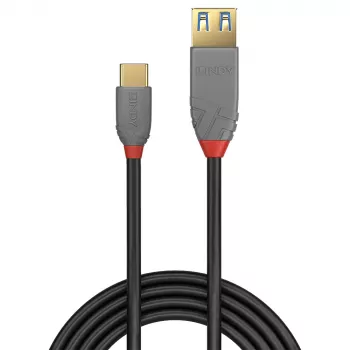 Lindy 0,15 m Καλώδιο προσαρμογέα USB 3.2 Type-C σε A, 10 Gbit/s, Anthra Line