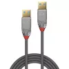 Lindy 36625 CROMO καλώδιο USB 3.2, USB-A αρσενικό σε USB-A αρσενικό, στρογγυλό, 0,5 m, γκρι