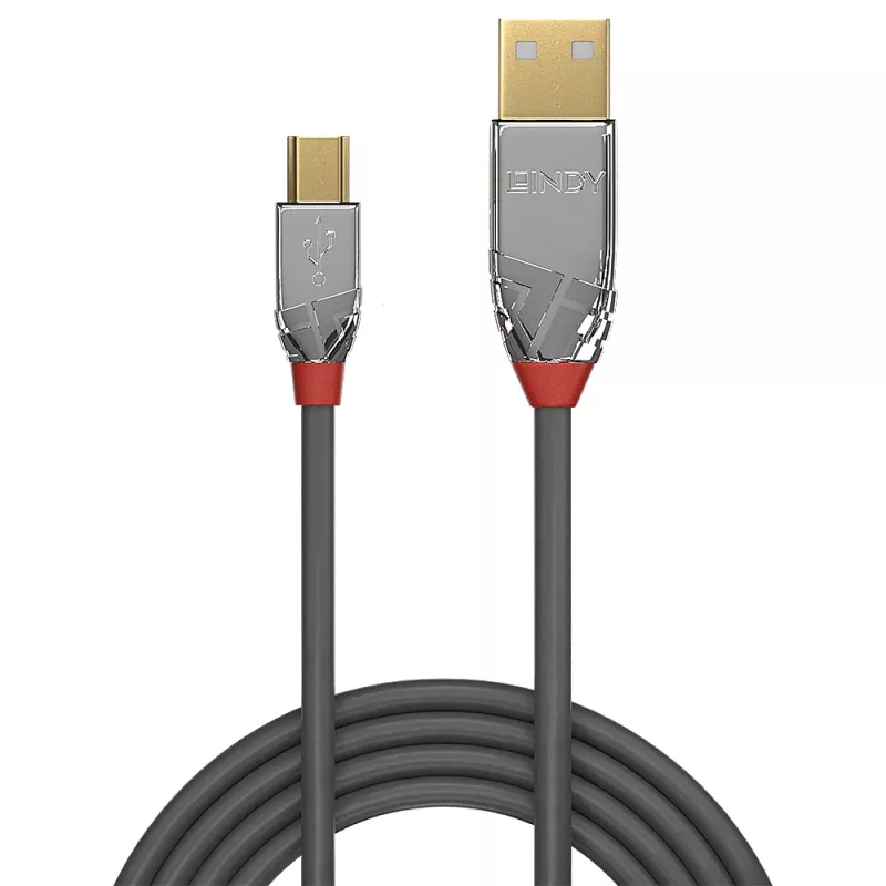 Lindy 7,5m Καλώδιο USB 2.0 Type A σε Mini-B, Cromo Line