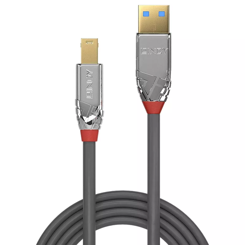Lindy 0,5 m Καλώδιο USB 3.2 Type A σε B, 5 Gbit/s, Cromo Line