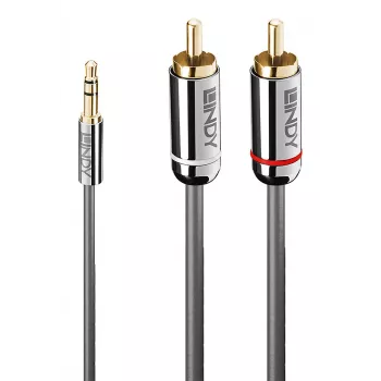 Lindy 1m Καλώδιο ήχου 3,5mm jack σε Cinch, Cromo Line