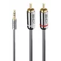 Lindy 1m Καλώδιο ήχου 3,5mm jack σε Cinch, Cromo Line