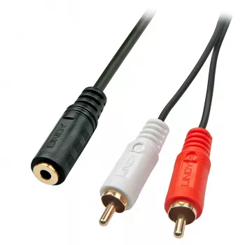 Lindy 0,25 m Καλώδιο αντάπτορας AV – υποδοχή 3,5 mm σε 2 x βύσμα Cinch