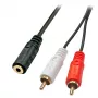 Lindy 0,25 m Καλώδιο αντάπτορας AV – υποδοχή 3,5 mm σε 2 x βύσμα Cinch