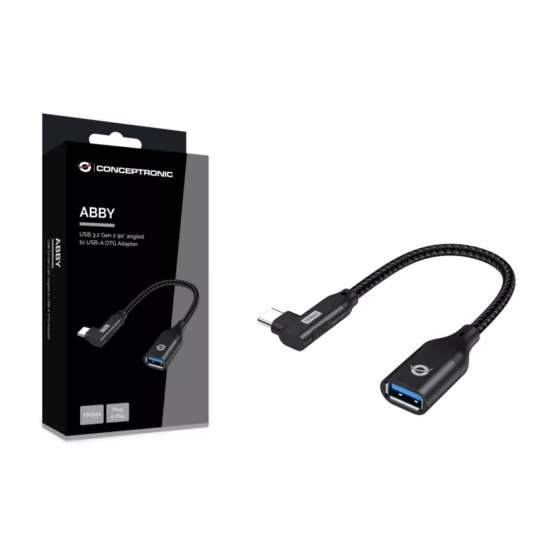 Conceptronic ABBY19B Προσαρμογέας USB 3.2 Gen 2 90°-γωνιακός σε USB-A OTG