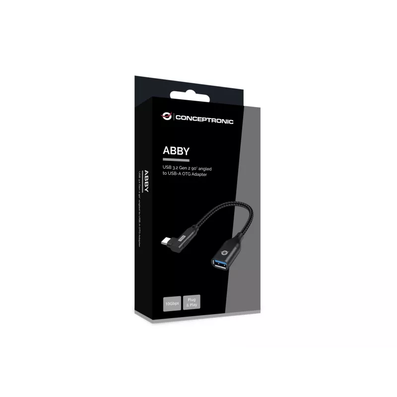 Conceptronic ABBY19B Προσαρμογέας USB 3.2 Gen 2 90°-γωνιακός σε USB-A OTG