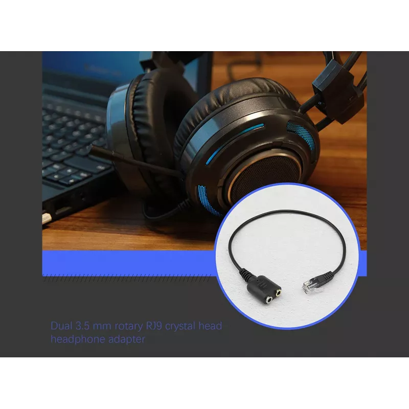 Equip Προσαρμογέας ήχου RJ9 σε 3,5mm Headset Μαύρο 0,25m