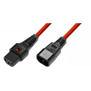 Microconnect MC-C13C14LOCK-1,5m Καλώδιο ρεύματος κόκκινο υποδοχή C13 υποδοχή C14