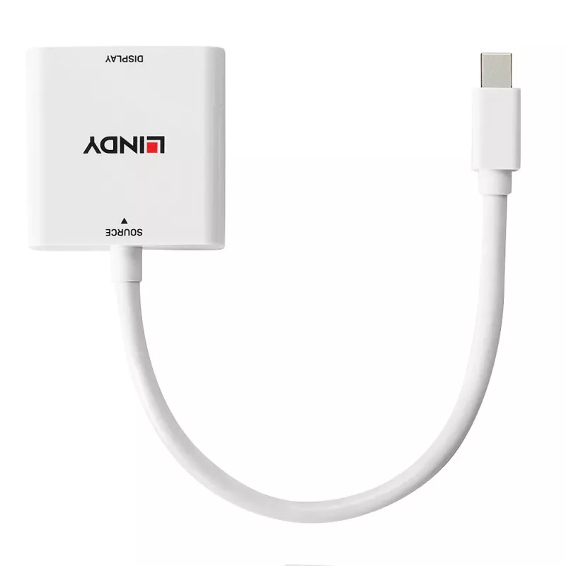 Lindy 38318 παθητικός μετατροπέας Mini DisplayPort σε DVI, DisplayPort 1.1, 0,18 m, μαύρος