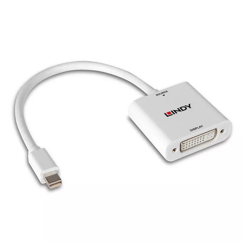 Lindy 38318 παθητικός μετατροπέας Mini DisplayPort σε DVI, DisplayPort 1.1, 0,18 m, μαύρος