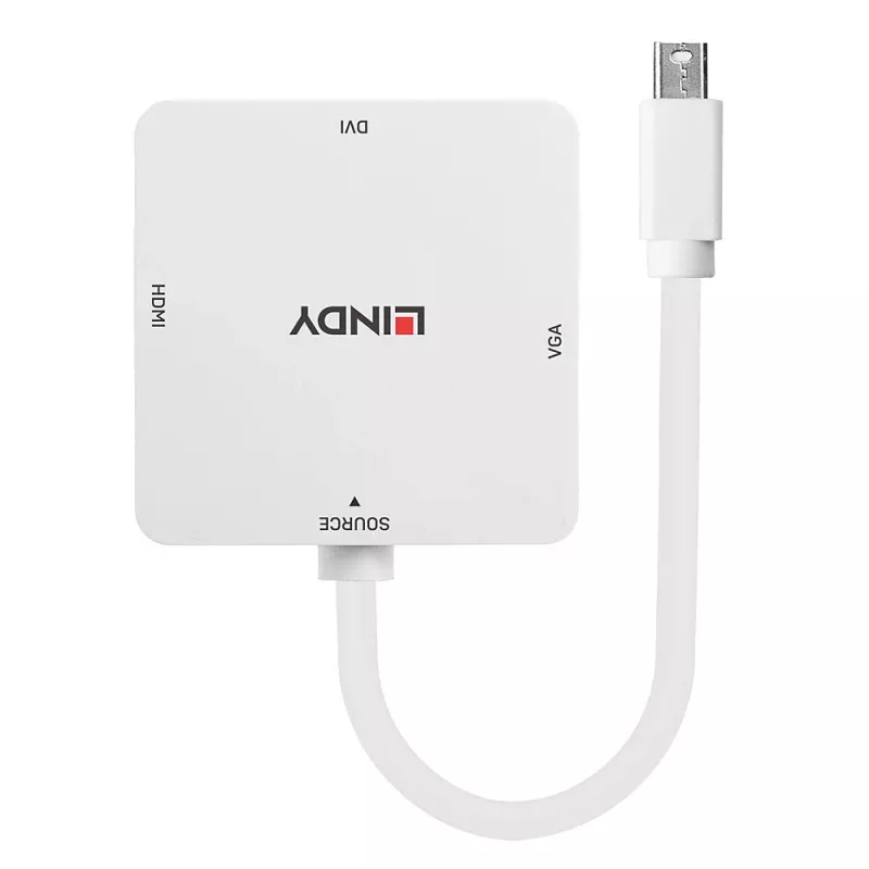 Lindy 41035 ενεργός μετατροπέας από Mini DisplayPort 1.2 σε HDMI, DVI-D και VGA, 4K30