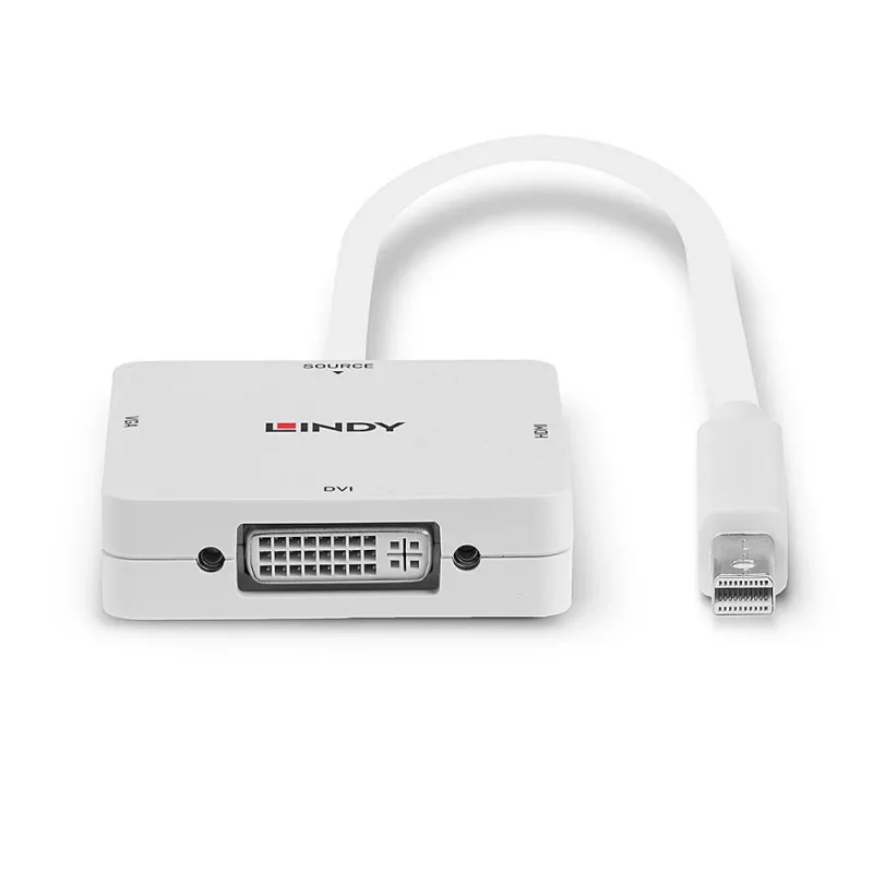 Lindy 41035 ενεργός μετατροπέας από Mini DisplayPort 1.2 σε HDMI, DVI-D και VGA, 4K30