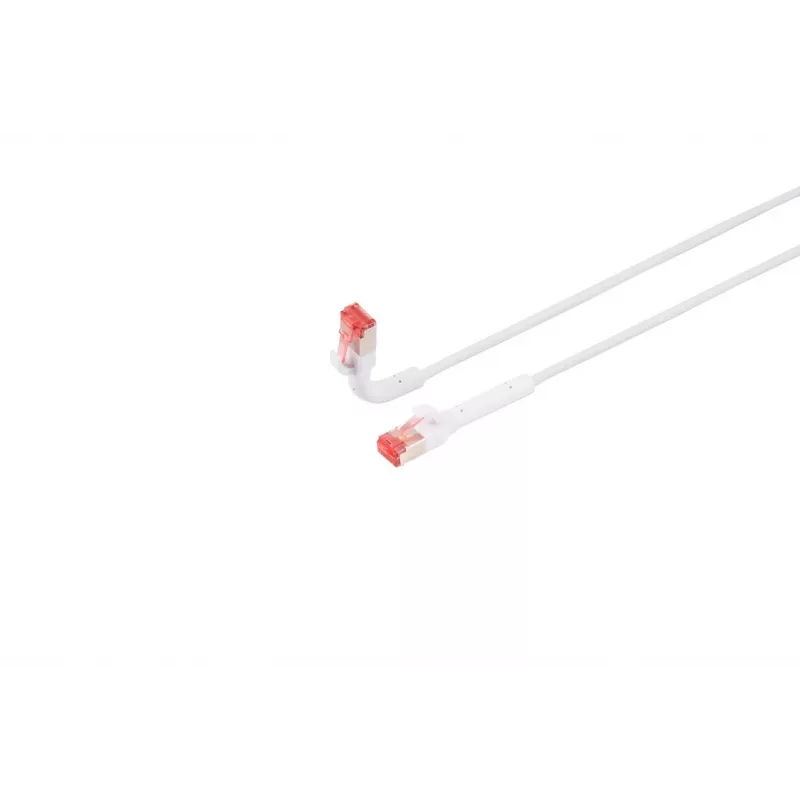 Lanview LV-6AFTP-FLEX-ANG-075W Cat6A FTP εύκαμπτο γωνιακό καλώδιο δικτύου RJ45 με προστατευτικό κάλυμμα, χωρίς αλογόνα, 0,75 m, λευκό