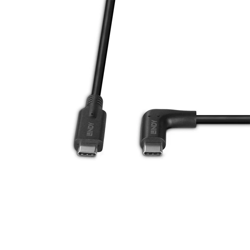 Lindy 1m Καλώδιο USB 3.2 Type-C, 90° γωνιακό, 10 Gbit/s