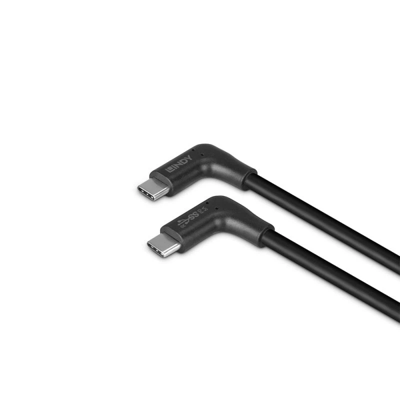 Lindy 32023 καλώδιο USB 3.2 Type-C σε Type-C, 2x γωνία 90°, 1 m