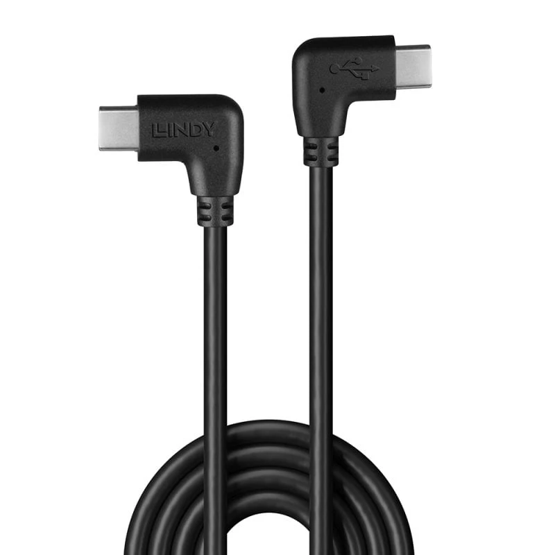 Lindy 1m Καλώδιο USB 2.0 ορθογώνιο USB-C σε ορθογώνιο USB-C