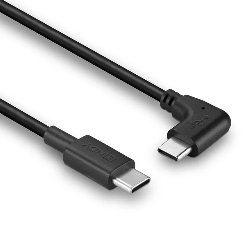 Lindy 1m Καλώδιο USB 2.0 ευθύ USB-C σε γωνιακό USB-C