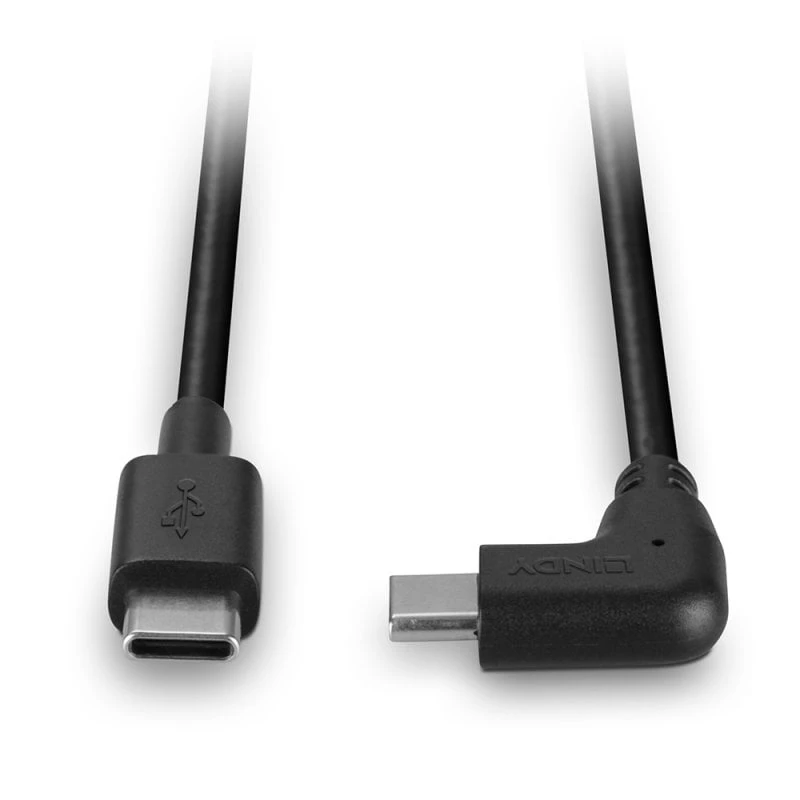 Lindy 1m Καλώδιο USB 2.0 ευθύ USB-C σε γωνιακό USB-C