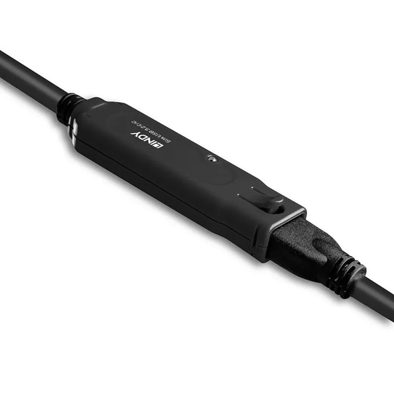 Lindy 43405 ενεργό καλώδιο προέκτασης USB 3.2 Gen 2 Pro, USB-C σε USB-C, 5 m, 10 Gbps, μαύρο