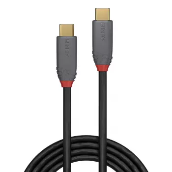 Lindy 0,5m καλώδιο USB 3.2 Type-C σε C, 20Gbit/s, 5A, PD, Anthra Line